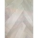Tumbled Rustic Oak Parquet Flooring Blocks Mat White Washed  Finish, size 16x70x280mm