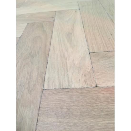 Tumbled Rustic Oak Parquet Flooring Blocks Mat White Washed  Finish, size 16x70x280mm