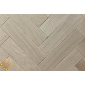Sample of P105/16 Rustic Brushed+Microbevel Oak Parquet Flooring Blocks Unfinishead 16x70x280mm