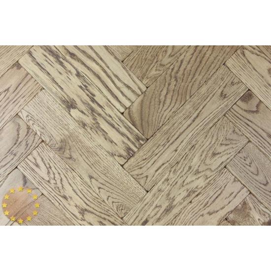 Sample of P119/22 Walnut Tumbled Parquet Flooring, size 22x70x280mm