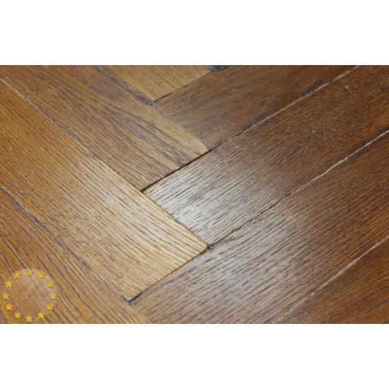 P126/22 Tumbled Rustic Oak Parquet Flooring Blocks Natural Mahogany  Finish, size 22x70x280mm