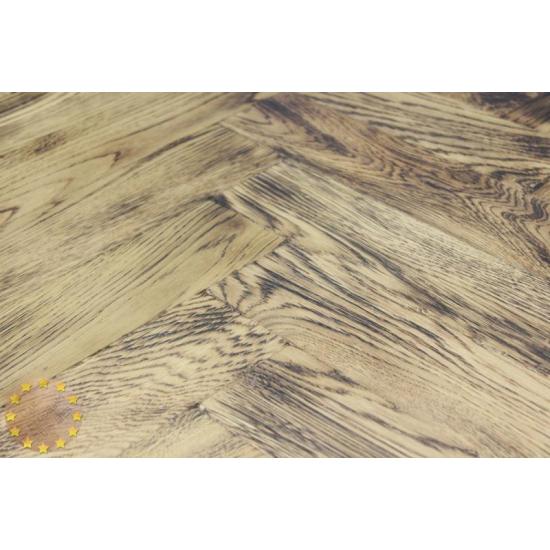 P128/22  Tumbled Parquet Floor Burnt, size 22x70x280mm
