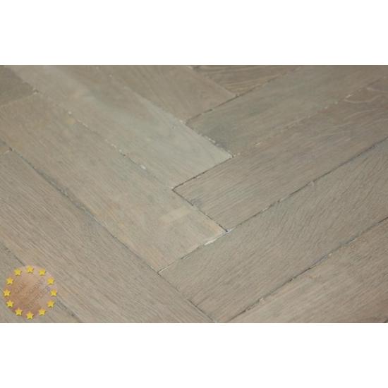 Sample of P133/16 Weathered Light Solid Parquet Flooring, size 16x70x280mm