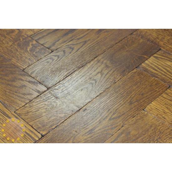 P134/22 Double Dark Oak  Solid Parquet Flooring, size 22x70x280mm